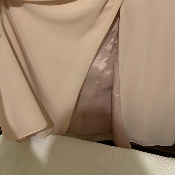 Lulus I’m All Yours Blush Ruffle Light Pale Pink Bridesmaid Dress Maxi V-Neck S - Picture 8 of 11